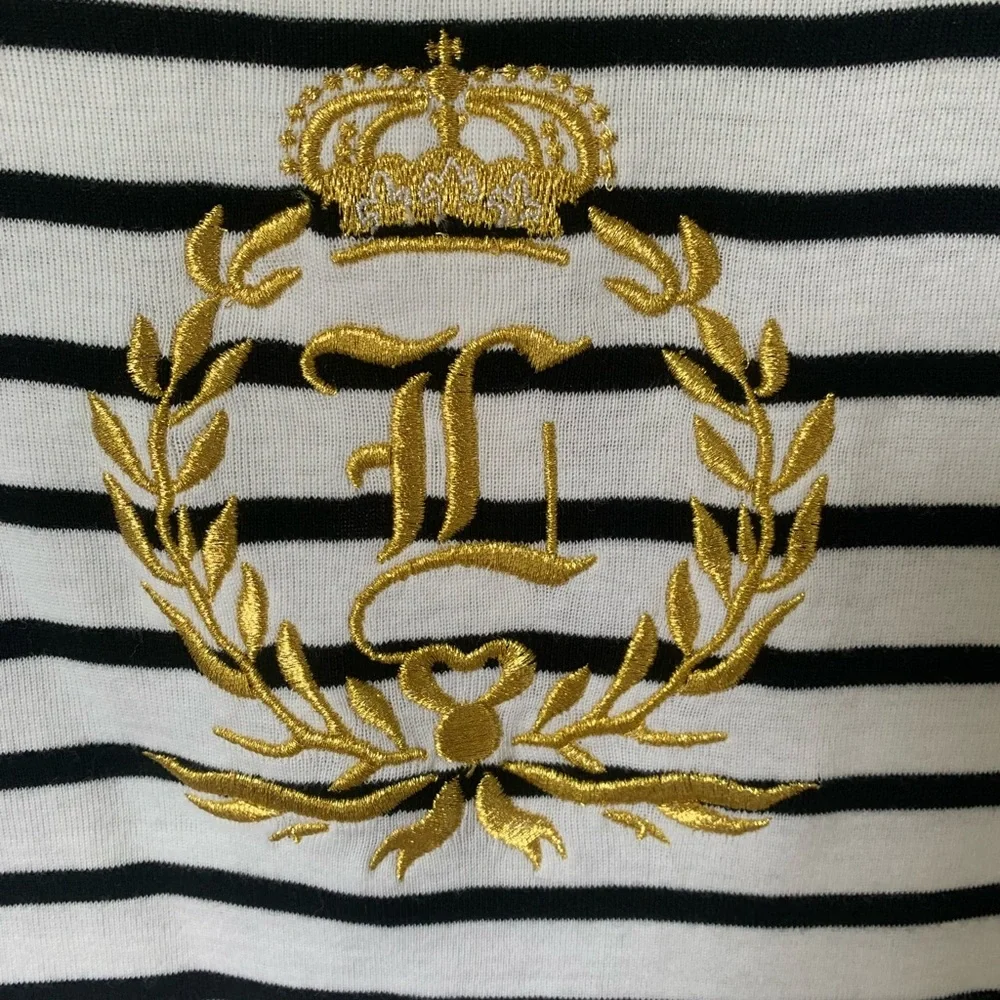 Ralph Lauren ✨ NWT Striped Gold Embroidered Crest Cotton Petite Tank Top - Picture 3 of 6